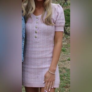 Love Shack Fancy Pink Knit Dress